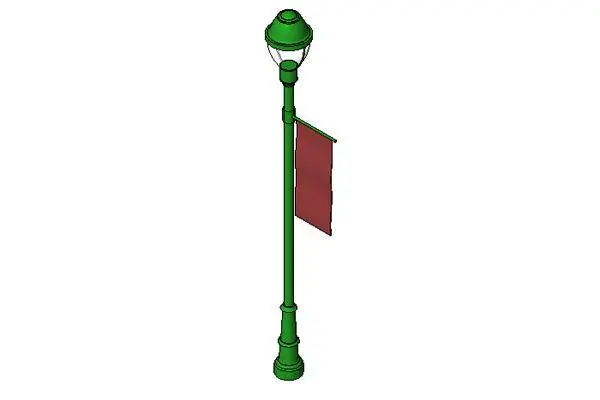 Pole light - AAL - PRMS - BD1 w Banner — preview 1, by Chris Zoog (RevitCity, CC0)