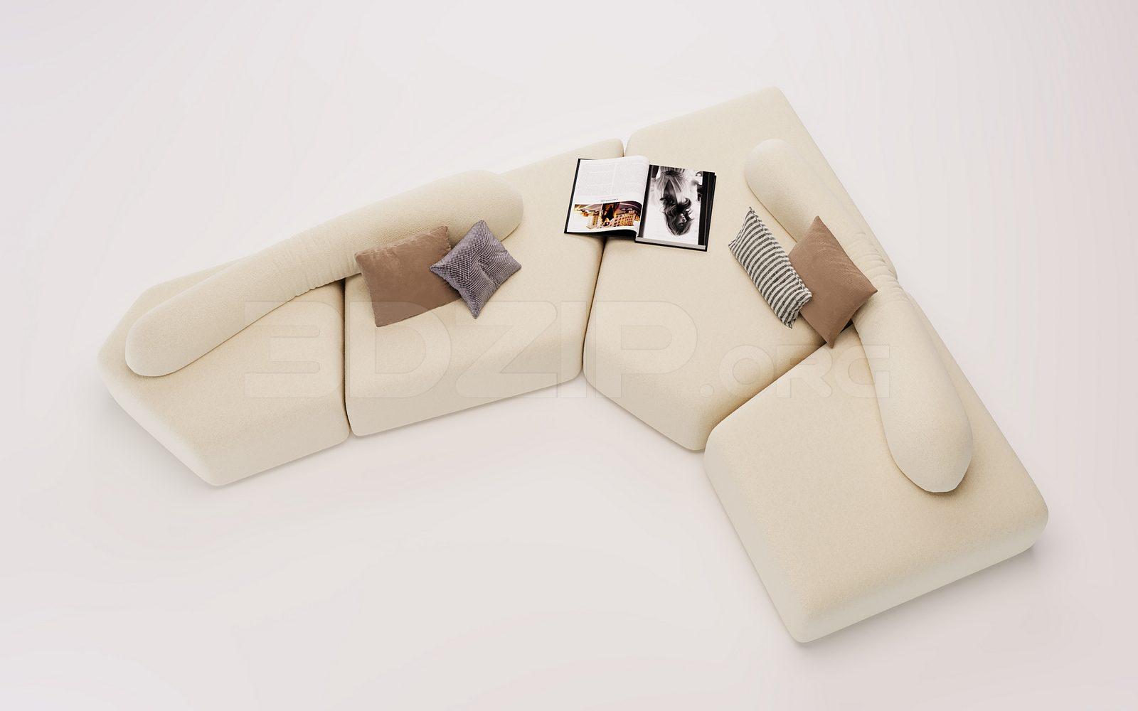 Sofa 3D Model for Interior Projects — preview 1 (3dzip)