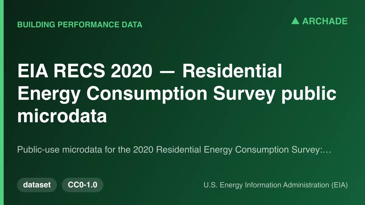 EIA RECS 2020 — Residential Energy Consumption Survey public microdata