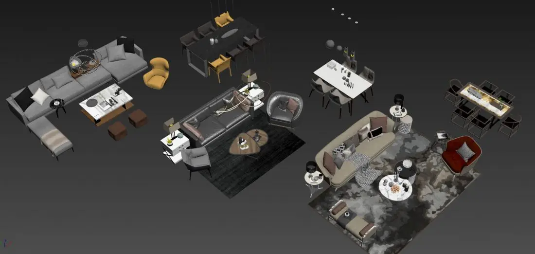 Sofa- Dining Tables and Chairs 2 — preview 1, by DoanNguyen (3dzip)
