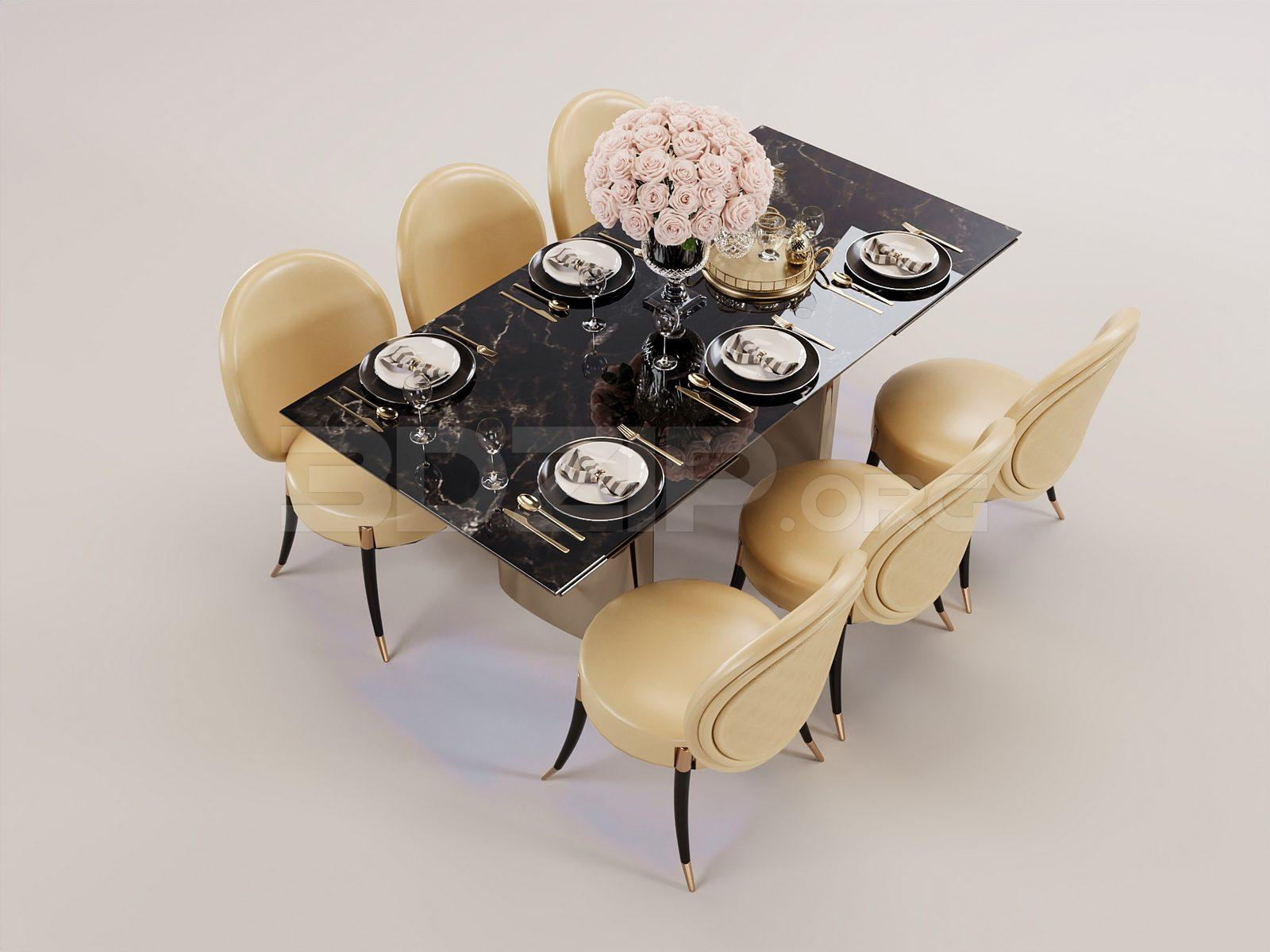 Dining Table And Chair — preview 1 (3dzip)