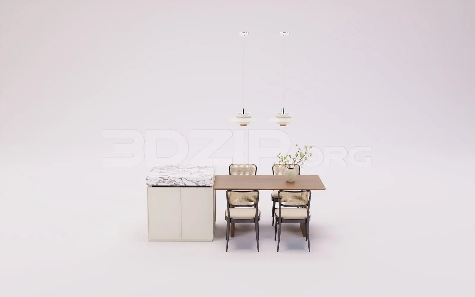 Dining Table And Chair — preview 1 (3dzip)