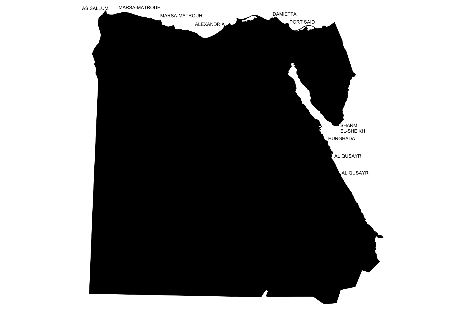 Egypt map vector