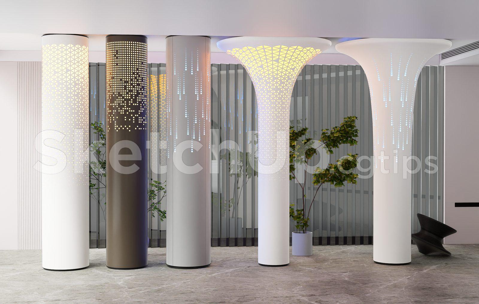 Modern Luxury Interior Lighting Columns
