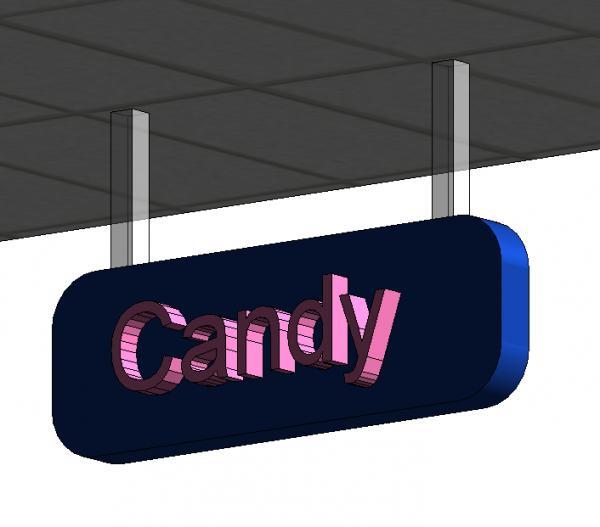 Ceiling Based Hanging Sign