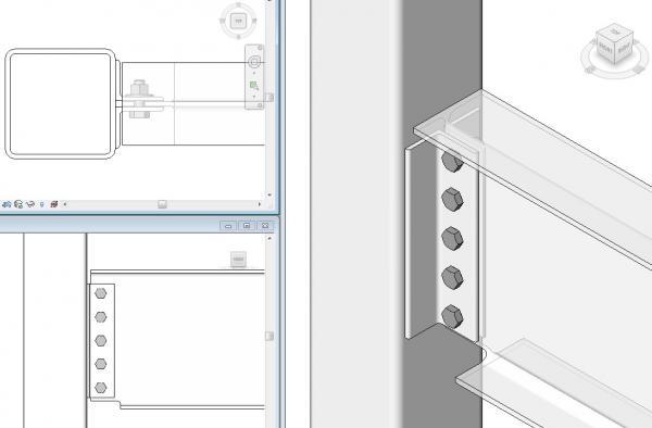 Parametric Structural Steel Knife Connection