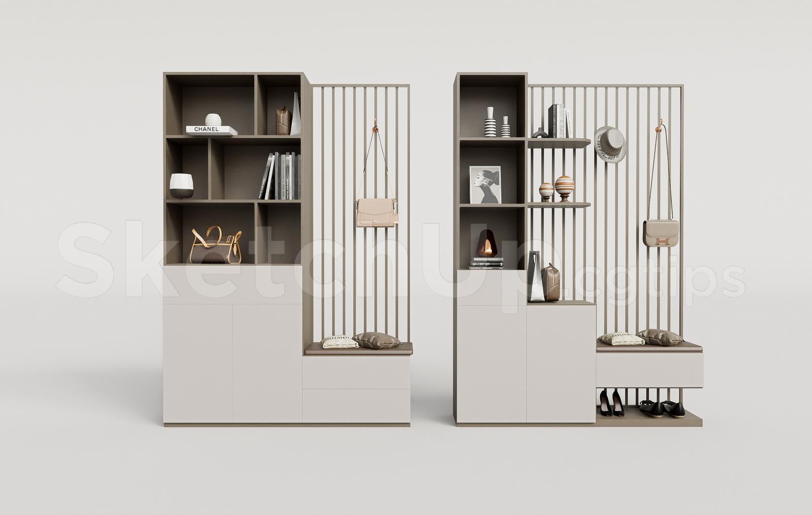 Modern Shoe Cabinet SketchUp 3D Model