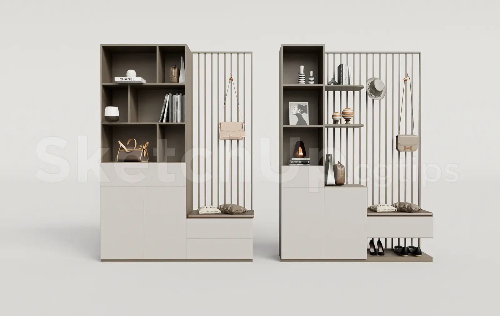 Modern Shoe Cabinet SketchUp 3D Model