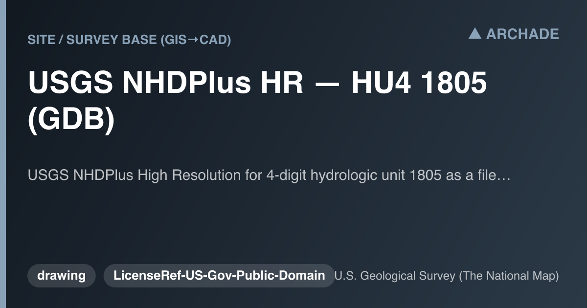 USGS NHDPlus HR — HU4 1805 (GDB)