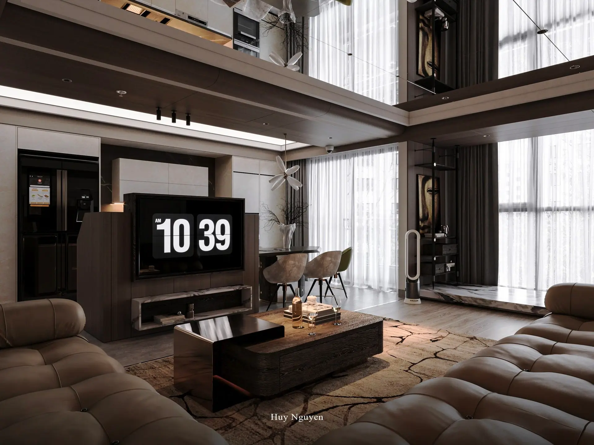 Living Room – Kitchen Interior — preview 1, by Huy Nguyen (3dzip, CC0)