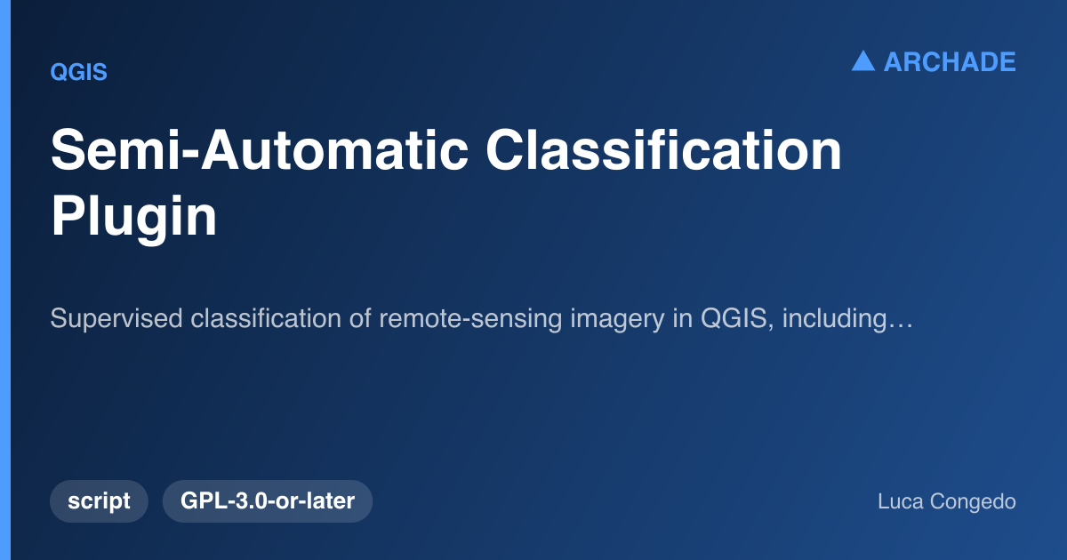 Semi-Automatic Classification Plugin