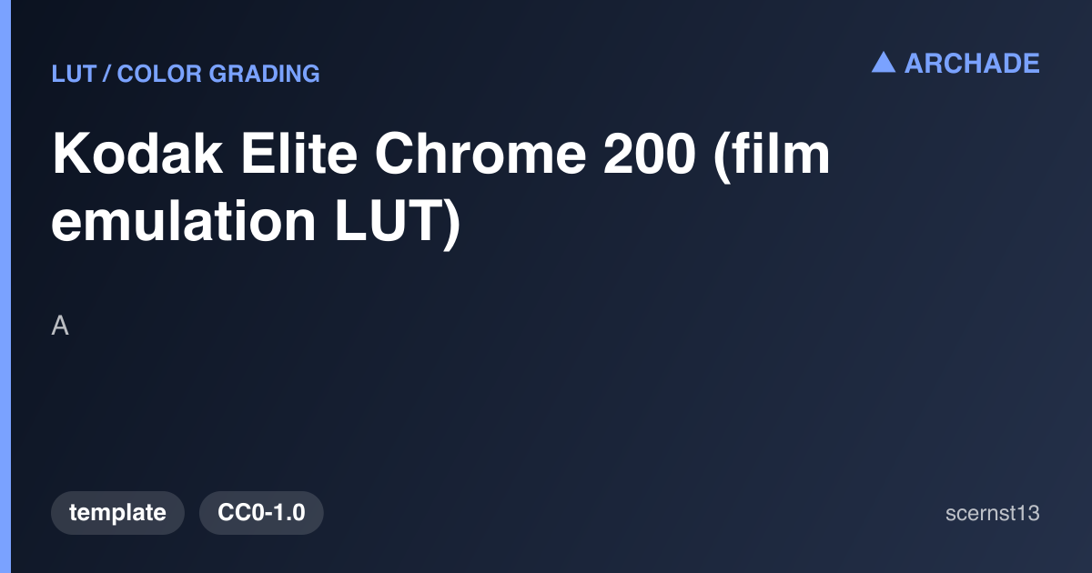 Kodak Elite Chrome 200 (film emulation LUT) — preview 1