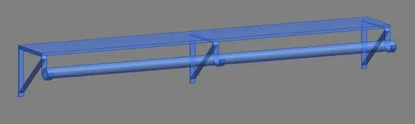Wall-Mounted Clothing Rod and Bracket w-shelf
