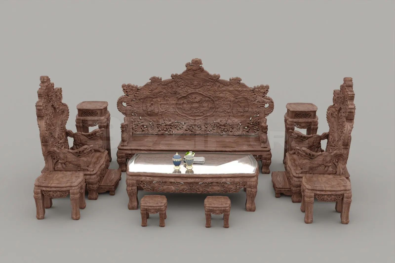 Bàn Ghế Đồng Kỵ — preview 1, by Le Xuan Tai (3dzip, CC0)