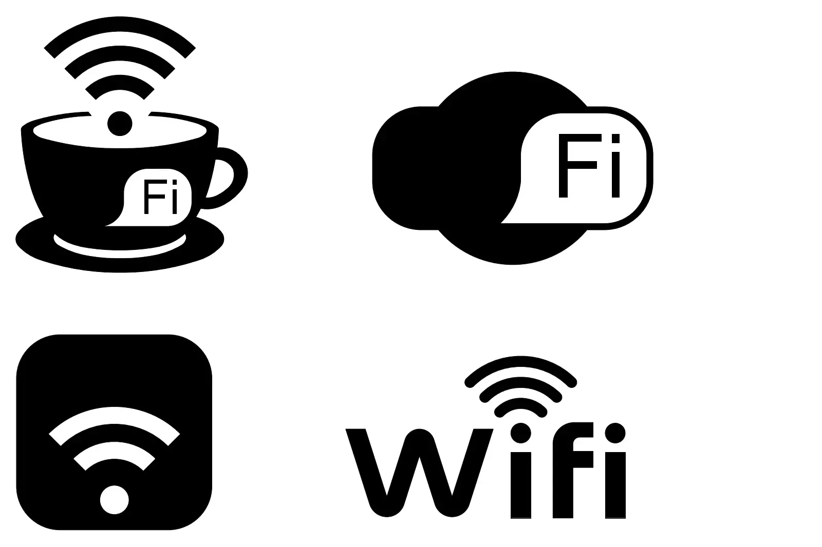 Wi-Fi Logo, Icon Vector