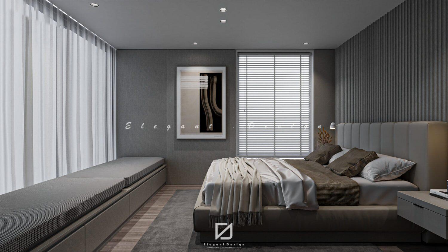 Interior Bedroom and Bathroom