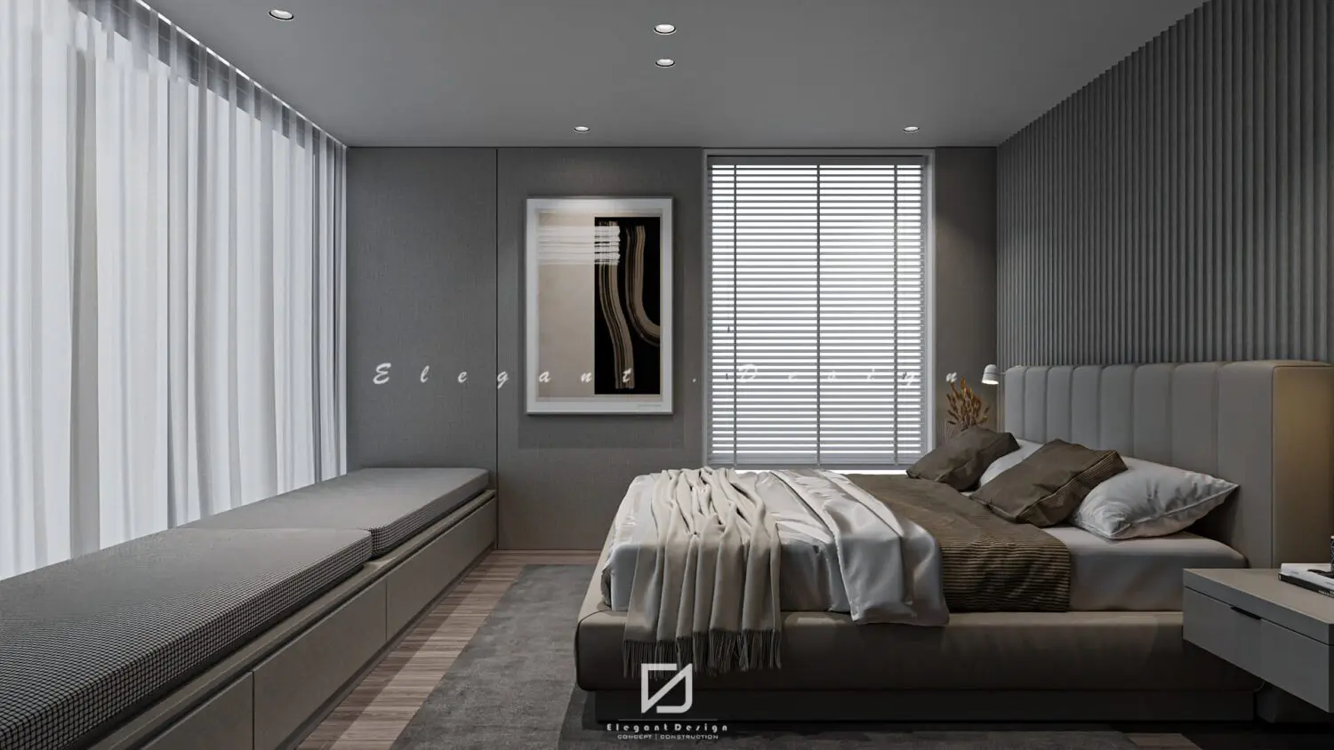 Interior Bedroom and Bathroom — preview 1, by Nguyen The Dinh (3dzip)