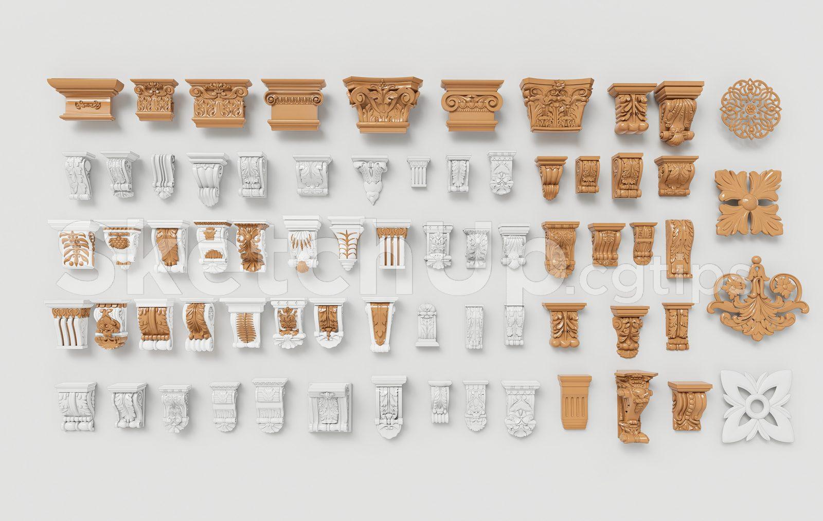 Classic Column Capital and Ornament SketchUp Model Pack