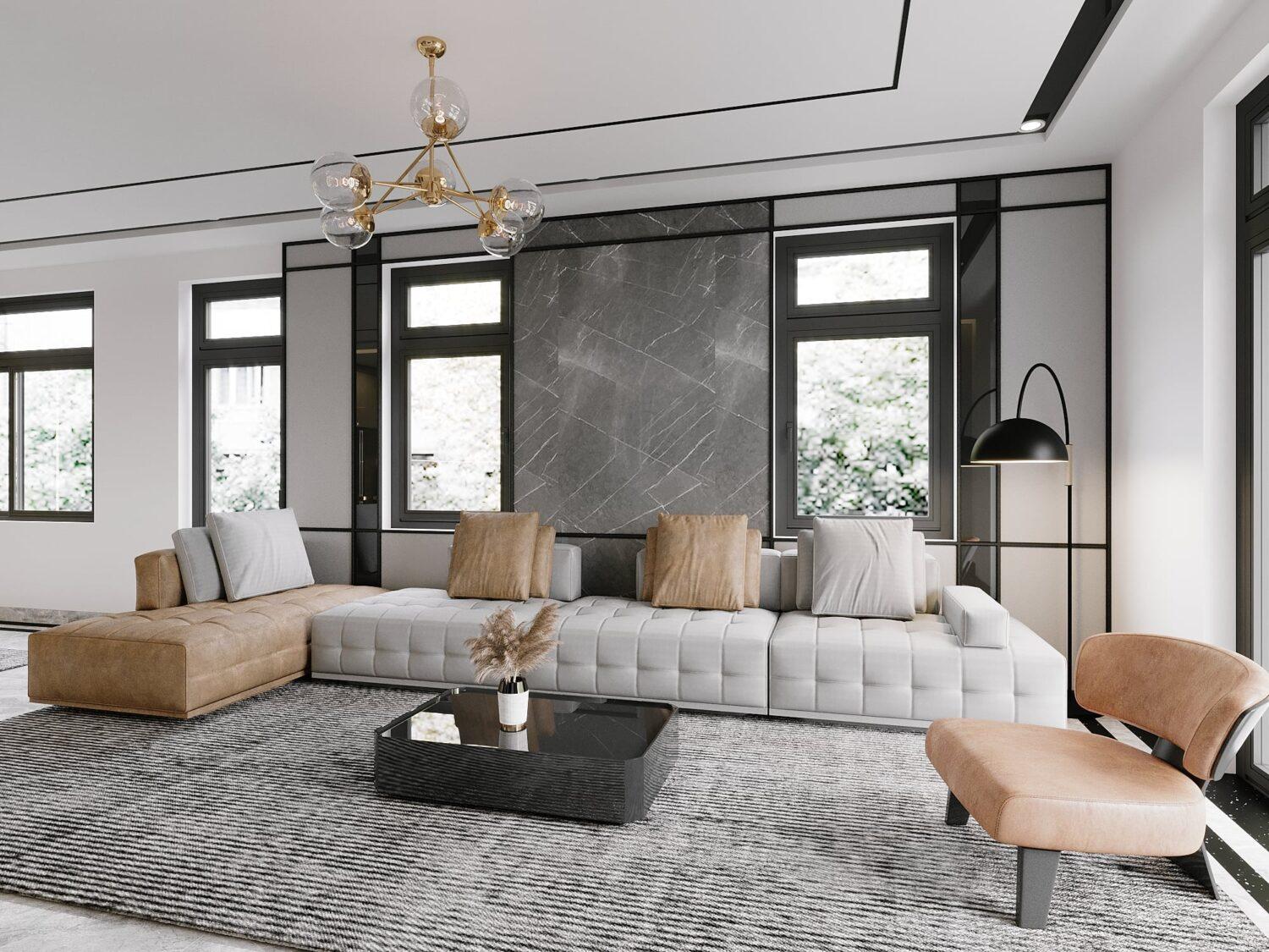 Interior Kitchen – Livingroom Scene