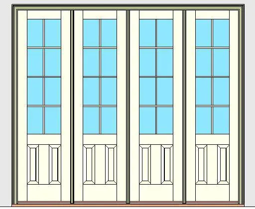 Kolbe Ultra Series Inswing Entrance Door 4-Wide 2-Panel Oak Sill Units