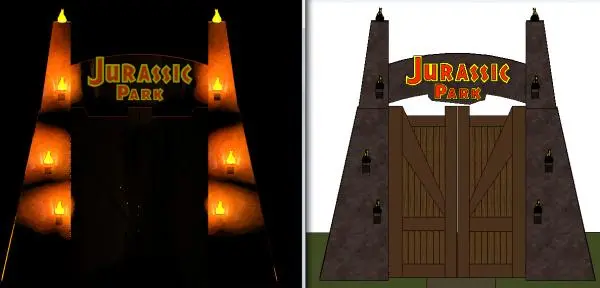 Jurassic Park Gate — preview 1, by marscreature (RevitCity, CC0)