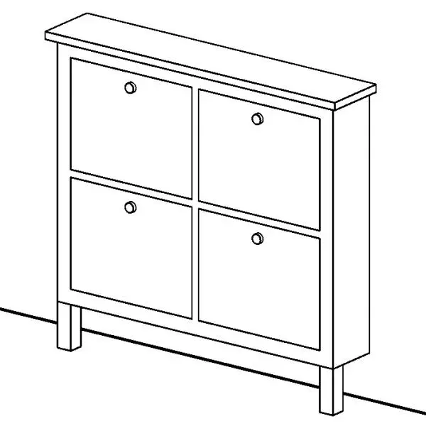Ikea Hemnes 4 Compartment Shoe Cabinet — preview 1, by madelinep (RevitCity, CC0)