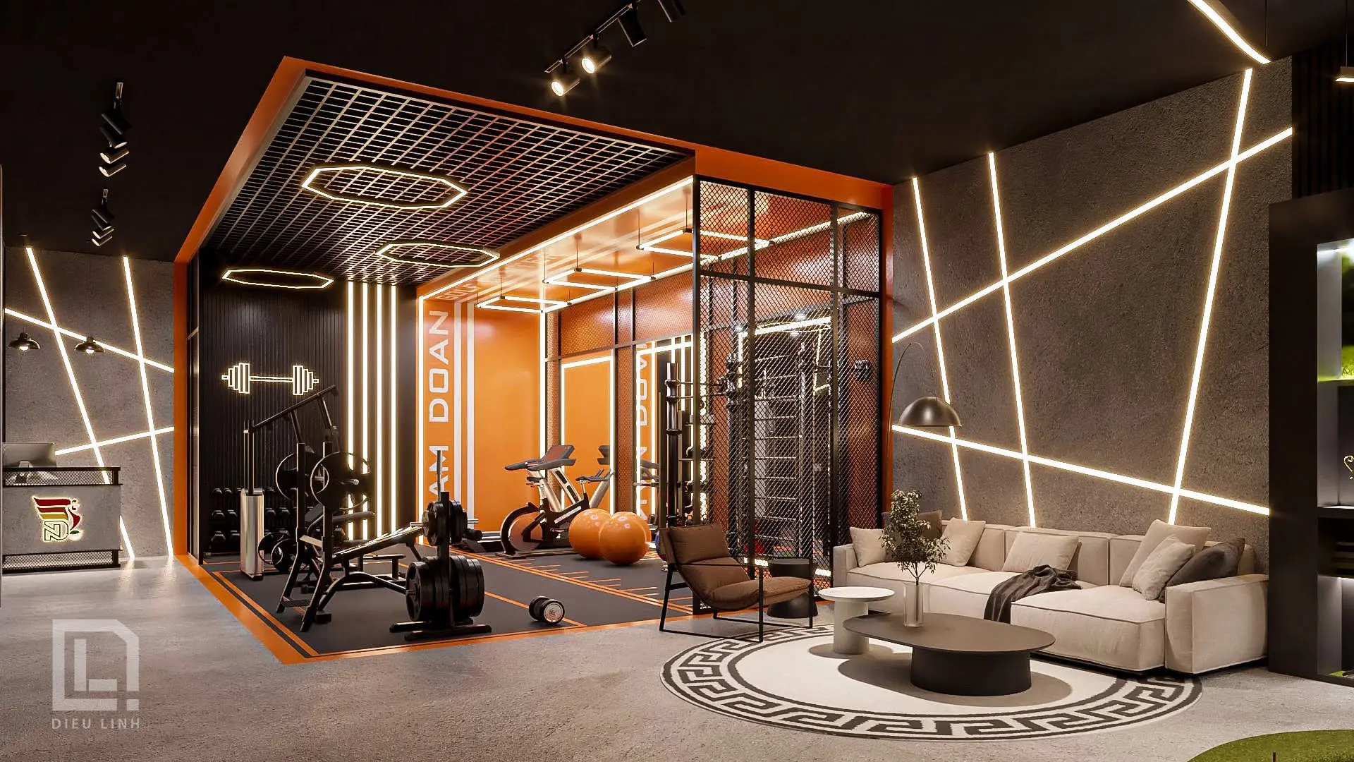 Gym and Golf room Interior — preview 1, by Dieu Linh (cgtips)