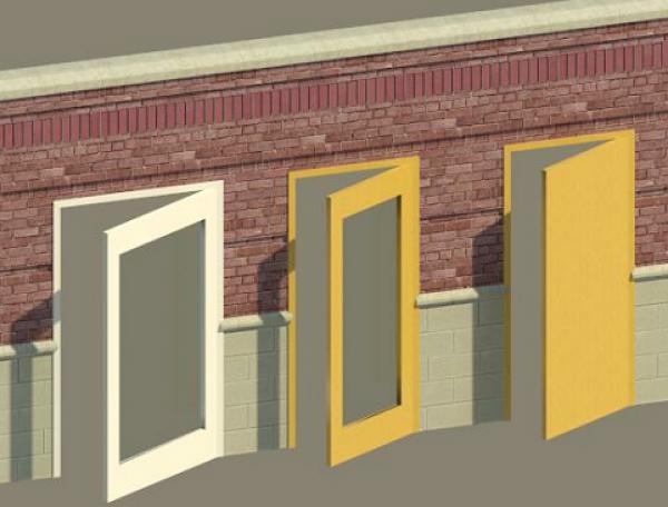 Fully parametric Operable flush door multiple panels