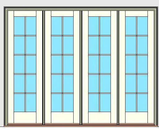 Kolbe Ultra Series Inswing Patio Door 4-Wide Oak Sill Units
