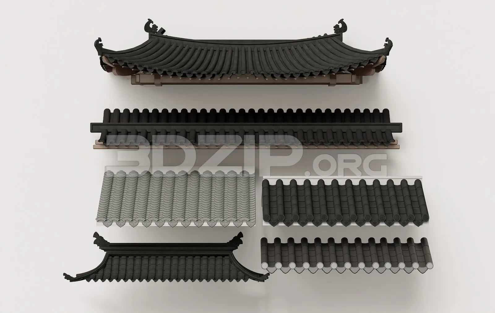 Traditional Asian Roof — preview 1 (3dzip)