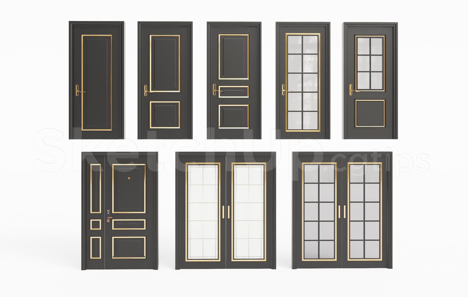 Luxury Interior Wooden Door Set