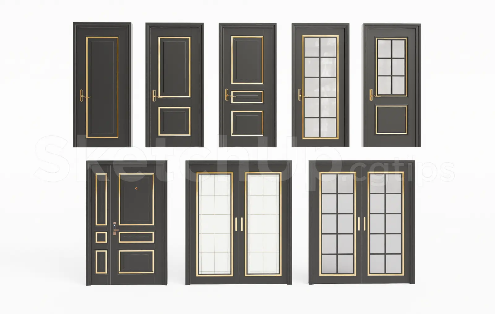 Luxury Interior Wooden Door Set — preview 1 (cgtips, CC0)