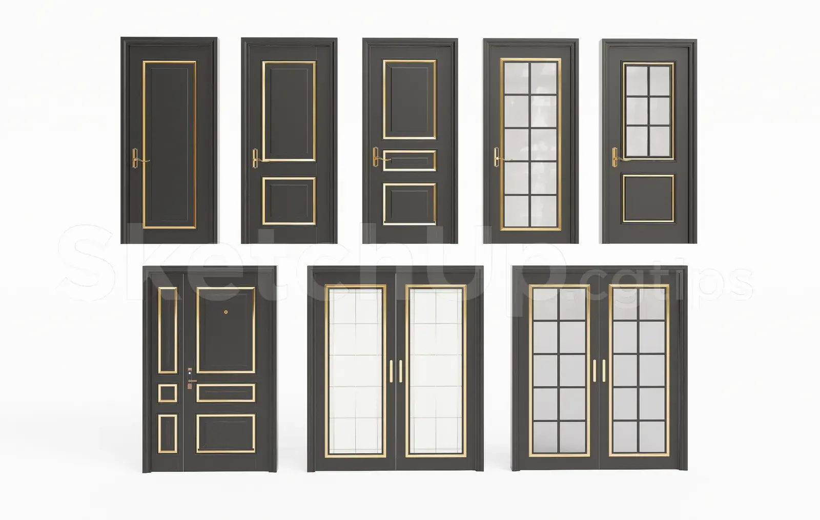 Luxury Interior Wooden Door Set