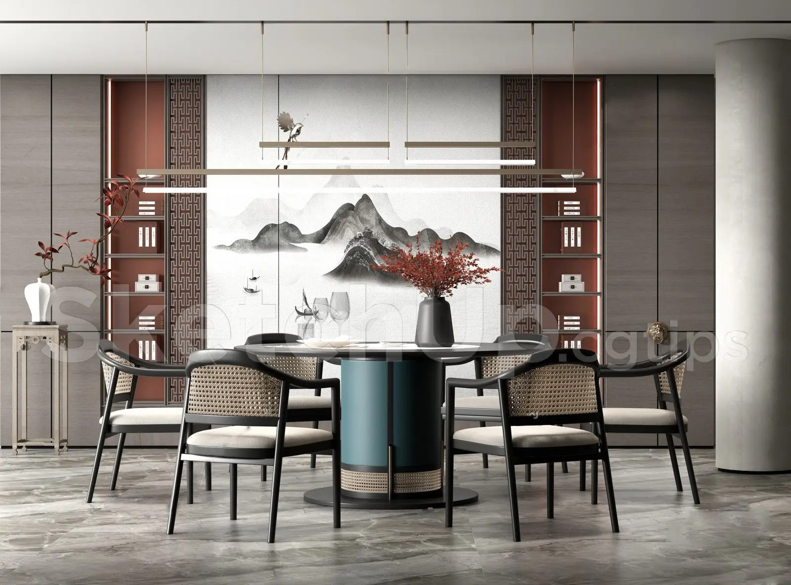 Indochine Dining Room Interior — preview 1 (cgtips, CC0)