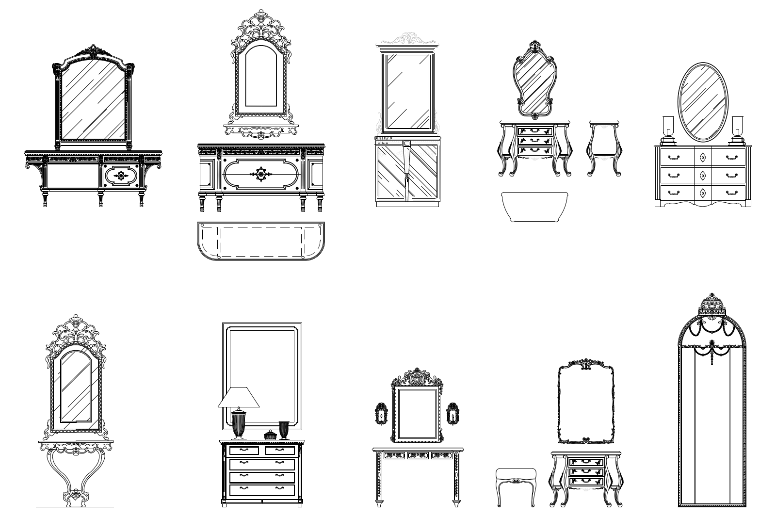 Mirrors and dressers