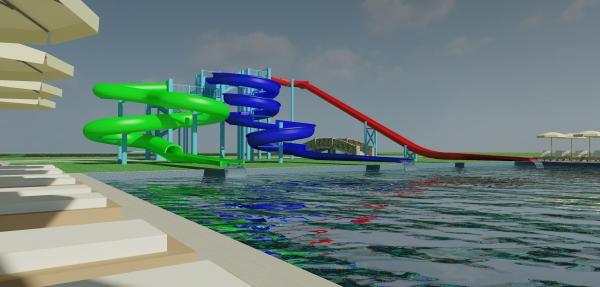Triple Flume Water Slide