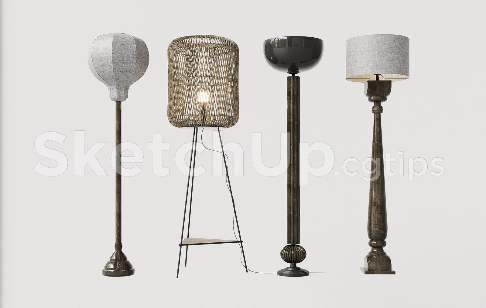 Floor Lamp Model for SketchUp – Interior Design Ready