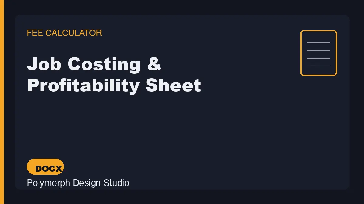 Job Costing & Profitability Sheet
