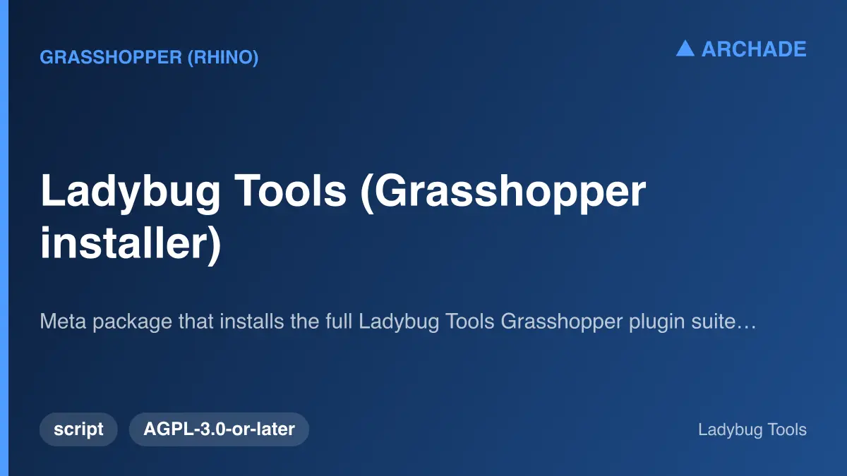 Ladybug Tools (Grasshopper installer)