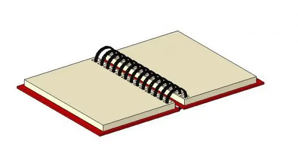 Cuaderno de aros abierto