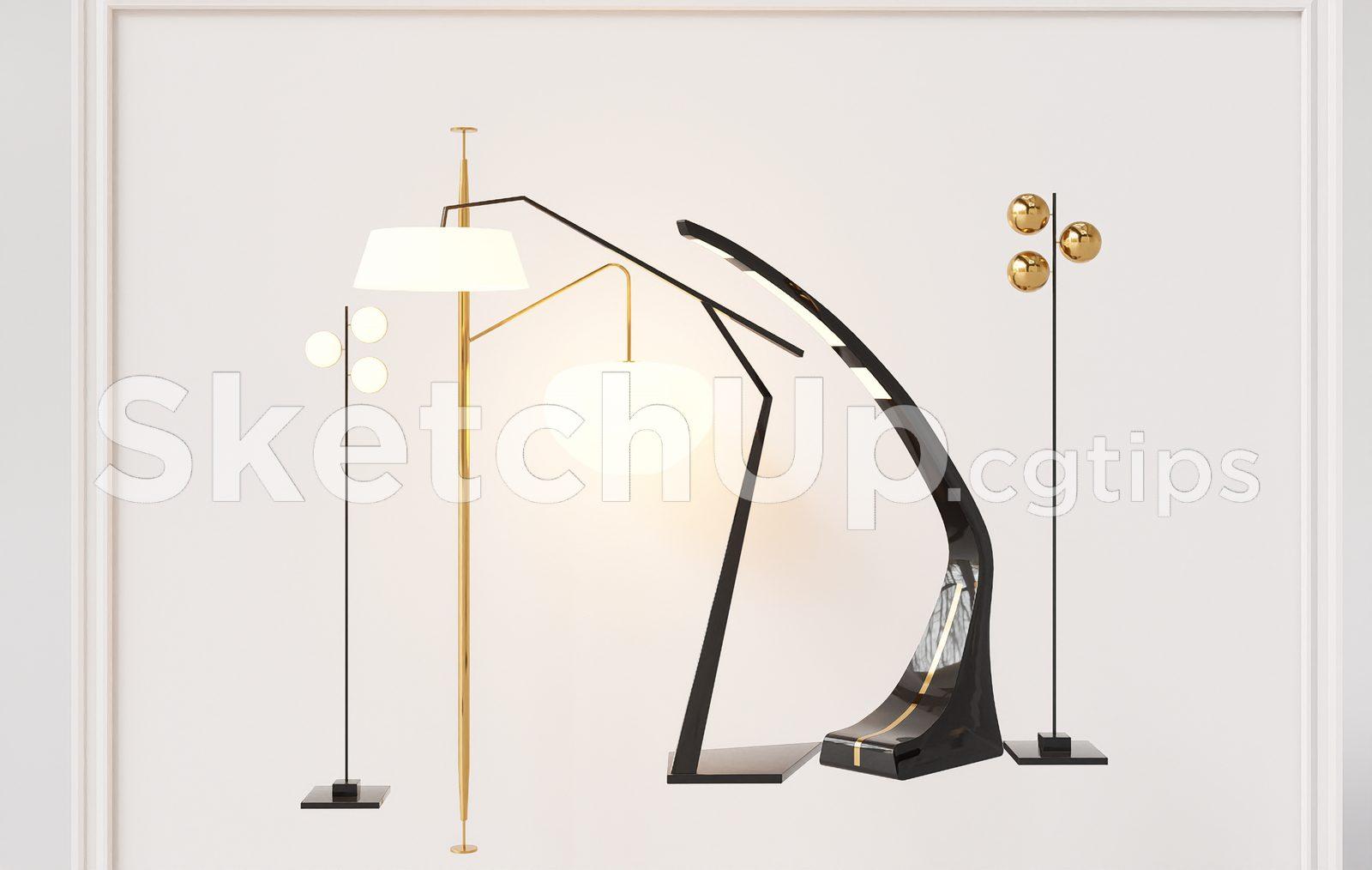 Floor Lamp Model for SketchUp – Interior Design Ready