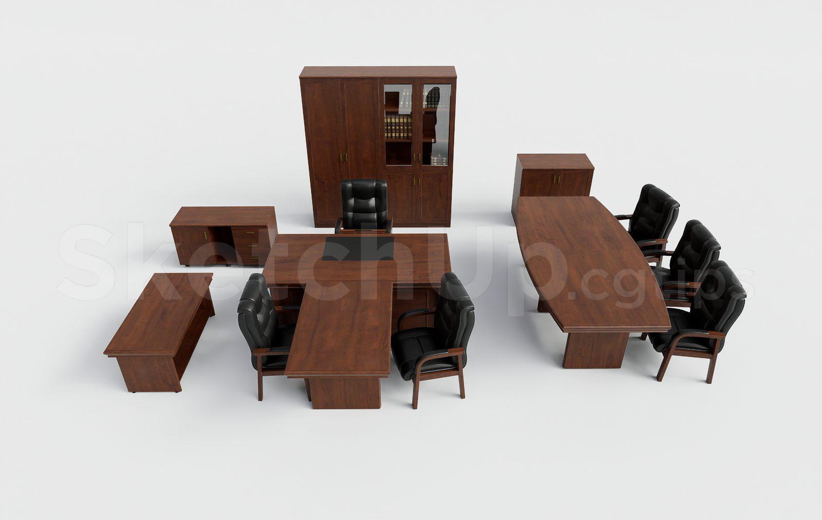 Office desk and chairs