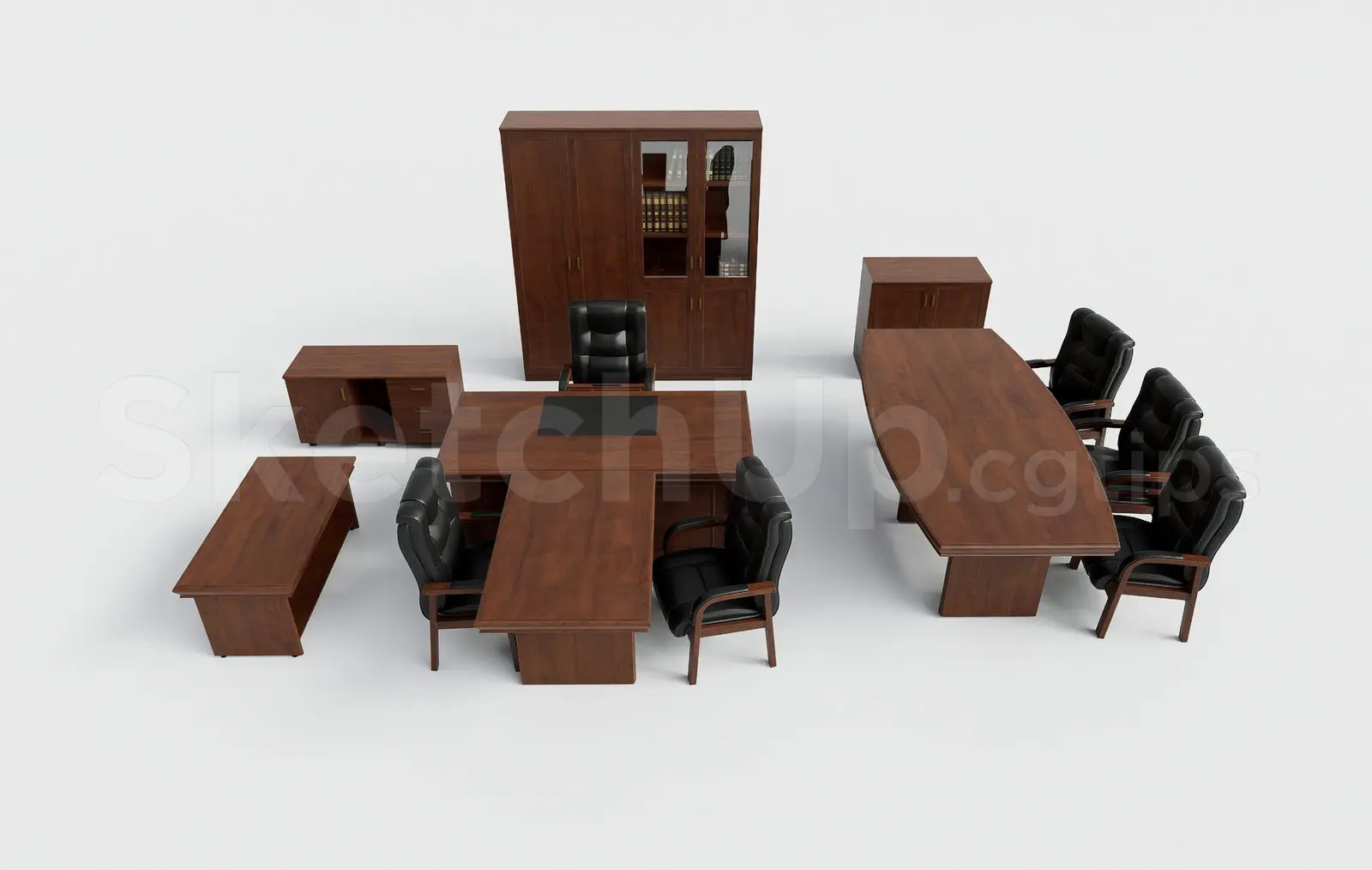 Office desk and chairs