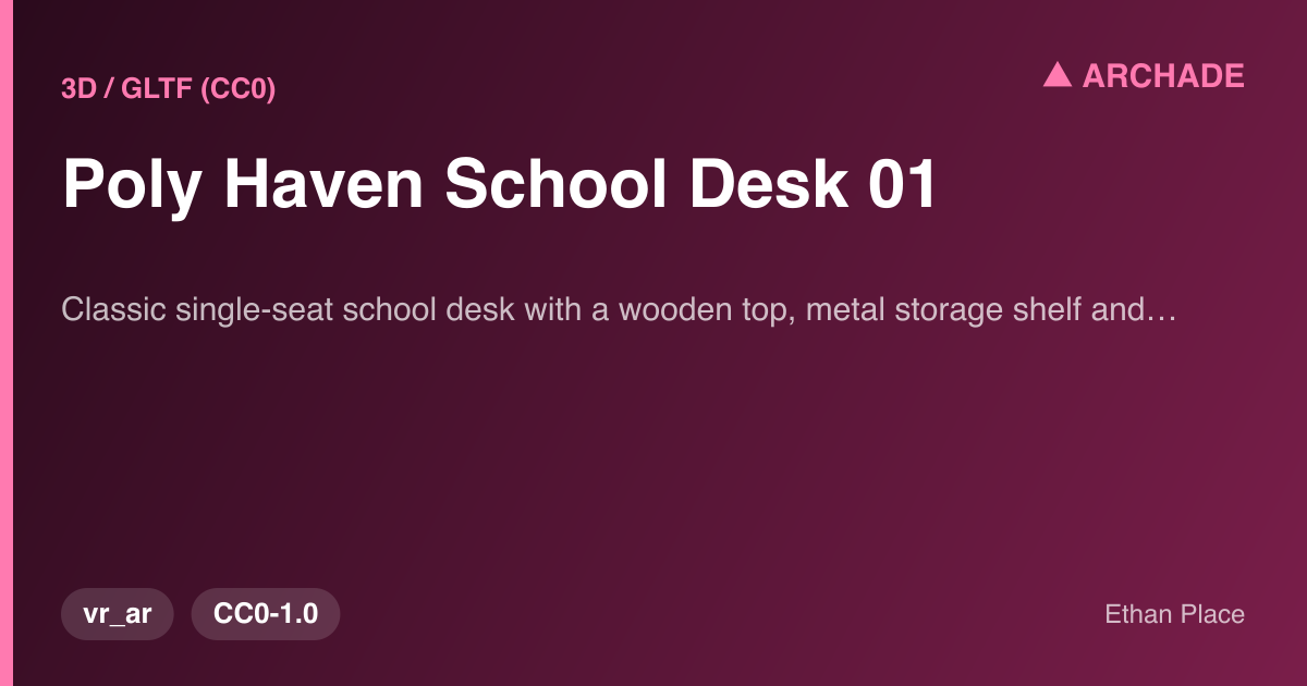 Poly Haven School Desk 01