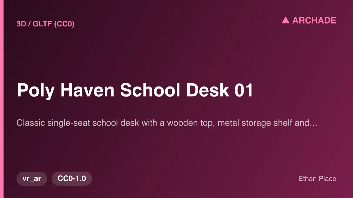 Poly Haven School Desk 01
