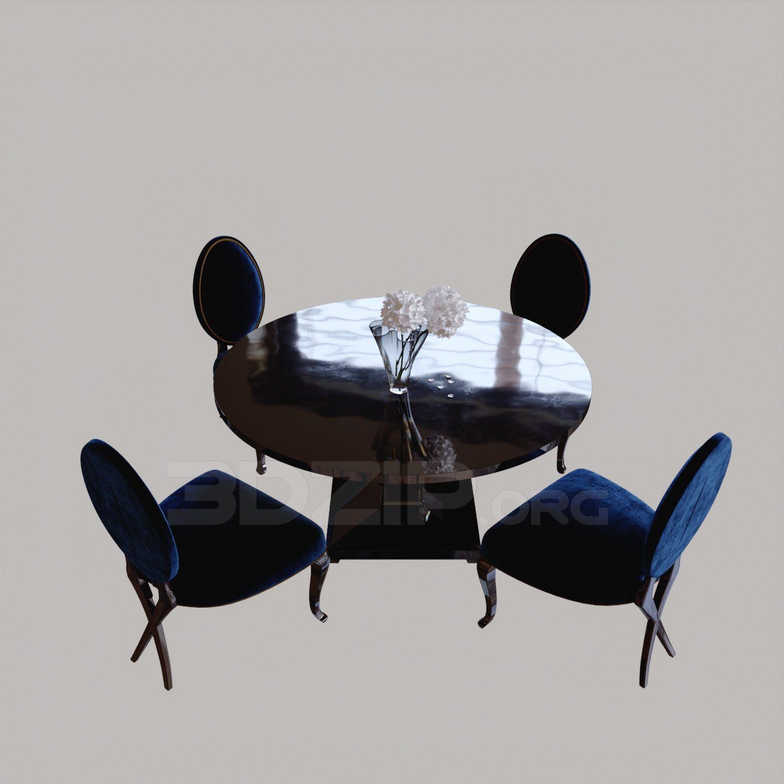 Dining Table And Chair — preview 1, by Mai Thang (3dzip)