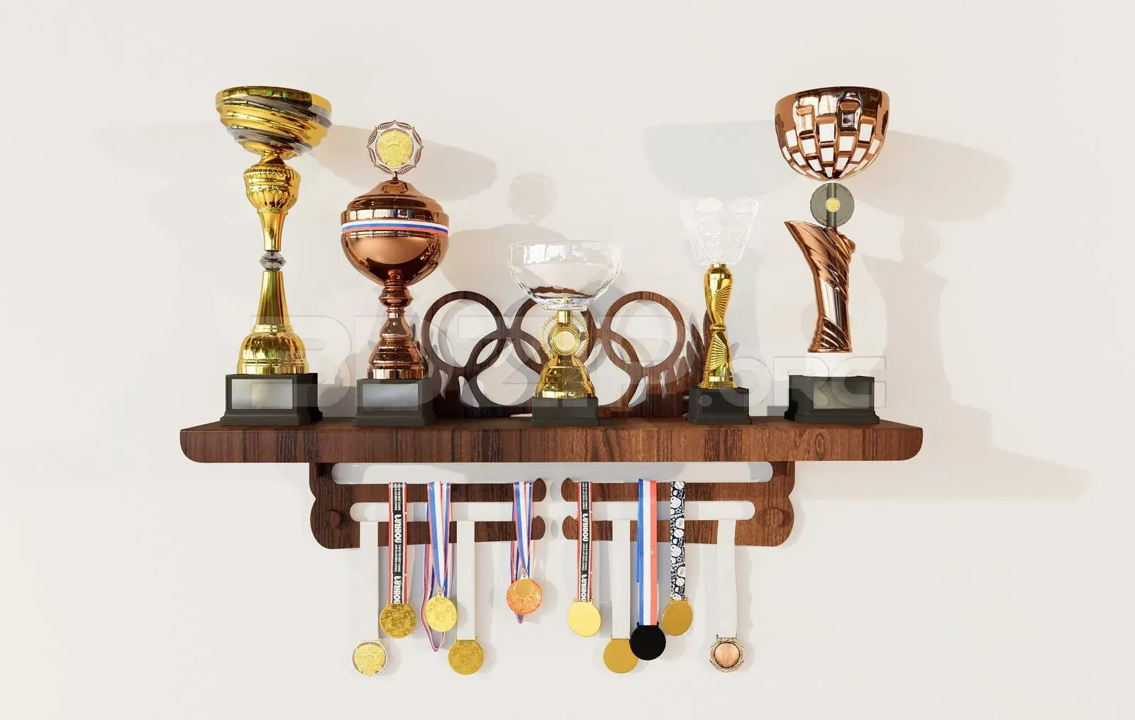 Various Types Of Trophies And Cups