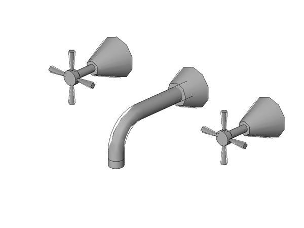 Cross Handle Bath Tap Set