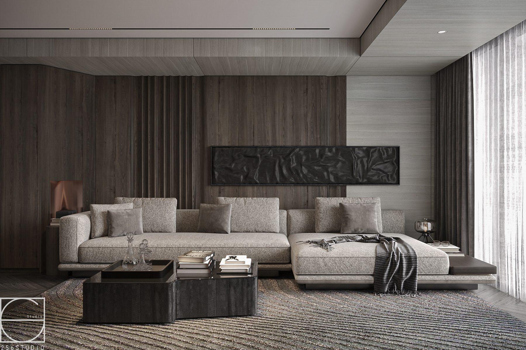 Living Room – Kitchen Interior Model Download By 256 Studio
