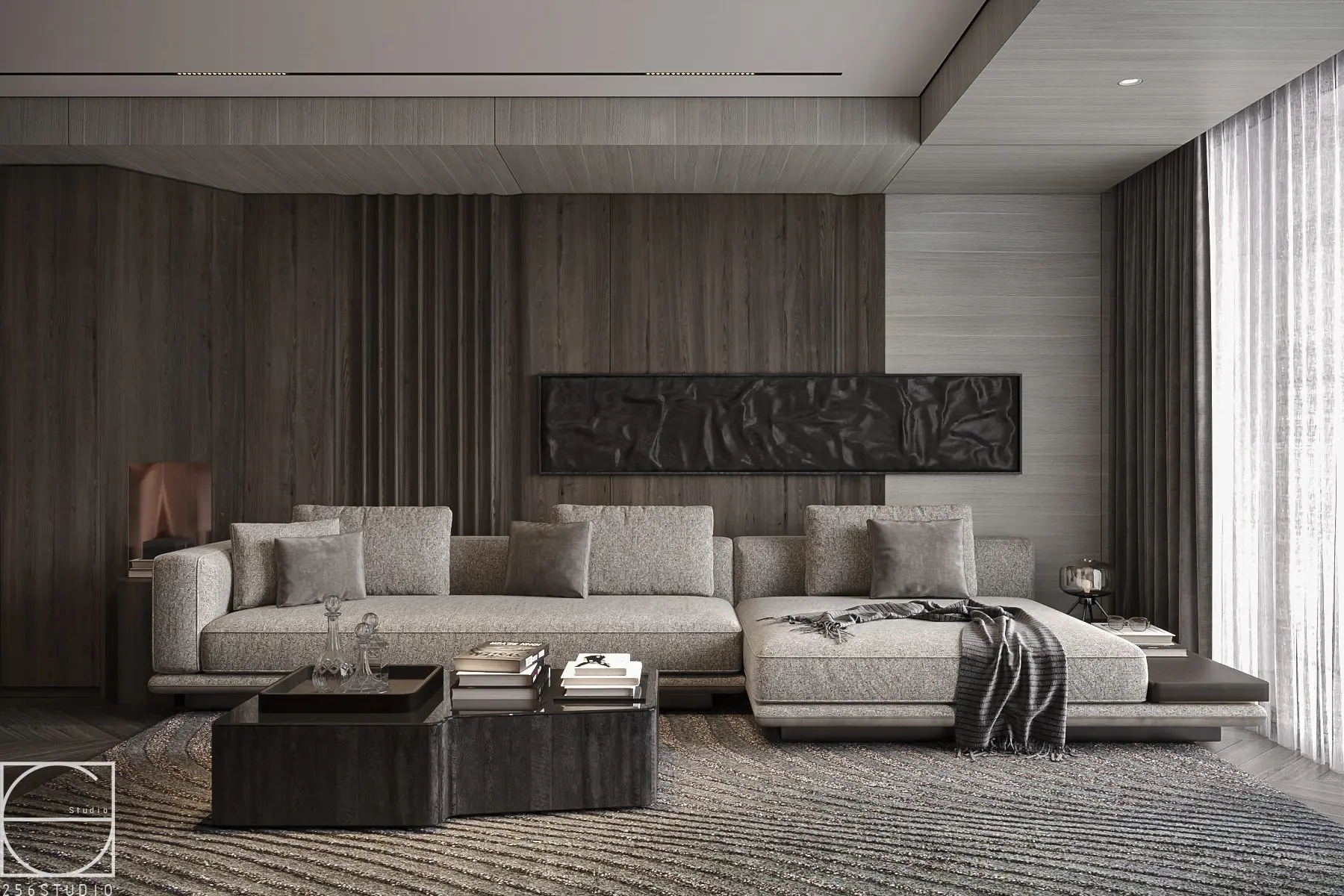 Living Room – Kitchen Interior Model Download By 256 Studio — preview 1 (3dzip)